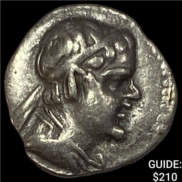 Bactria Eukratides I 170-145 BC Silver Obol CHOICE AU