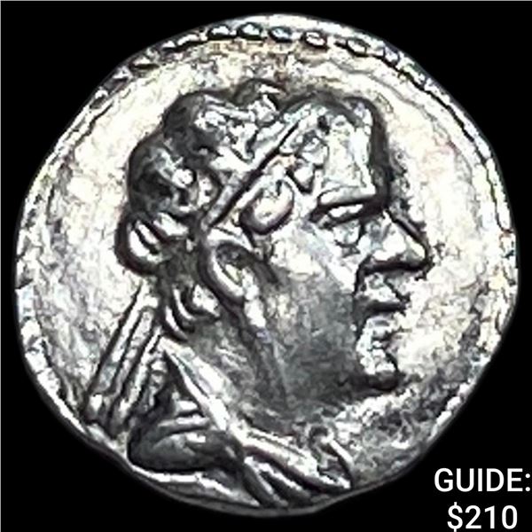 Bactria Eukratides I 170-145 BC Silver Obol CHOICE AU