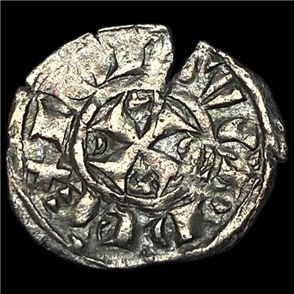 1261-1325 Portugal Crusades Dinis I Silver Dinero NEARLY UNCIRCULATED