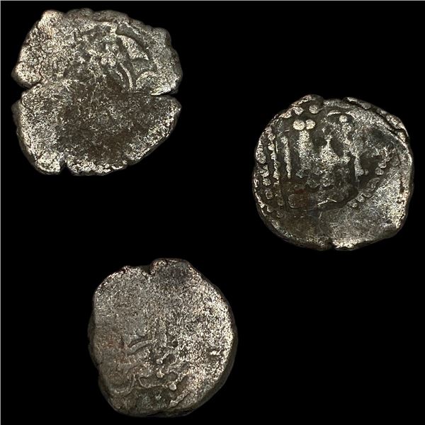 [3 Coins]Pratihara 780-980 AD Silver Drachm NEARLY UNCIRCULATED