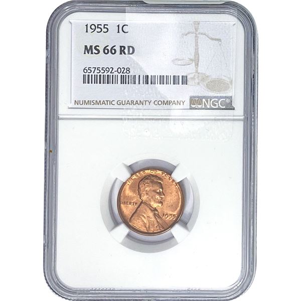 1955 Wheat Cent NGC MS66 RD