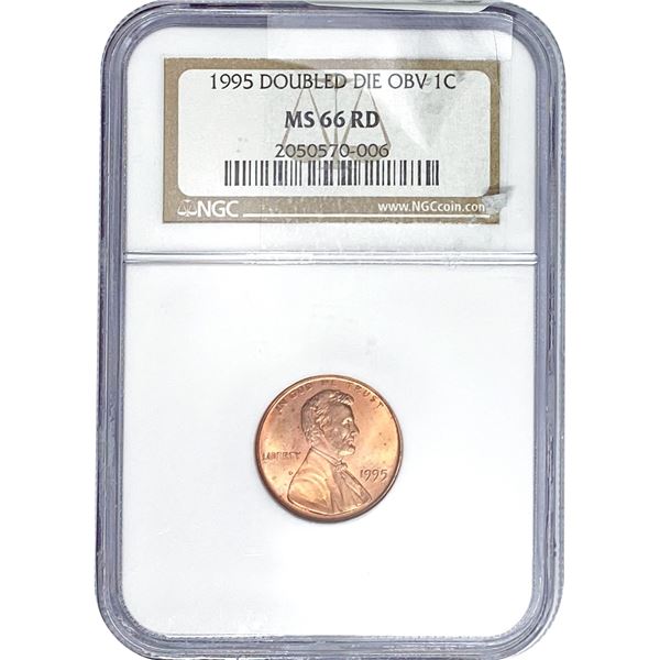 1995 Lincoln Memorial Cent  MS66 RD Double-Die OBV
