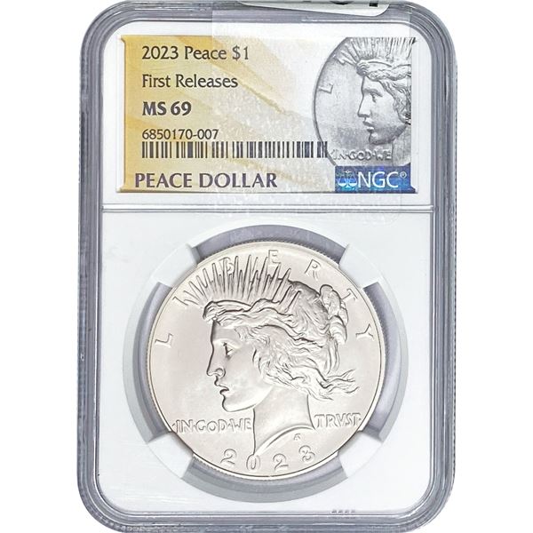 2023 Silver Peace Dollar NGC MS69 First Release