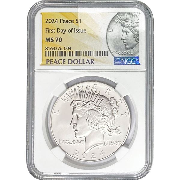 2024 Silver Peace Dollar NGC MS70 First Day