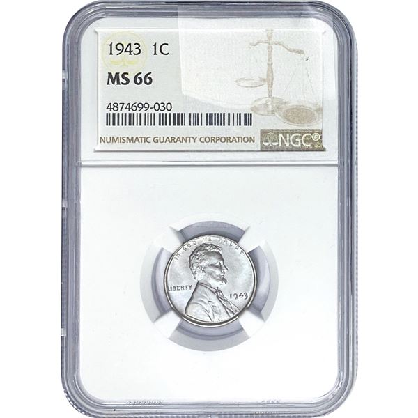 1943 Wheat Cent NGC MS66