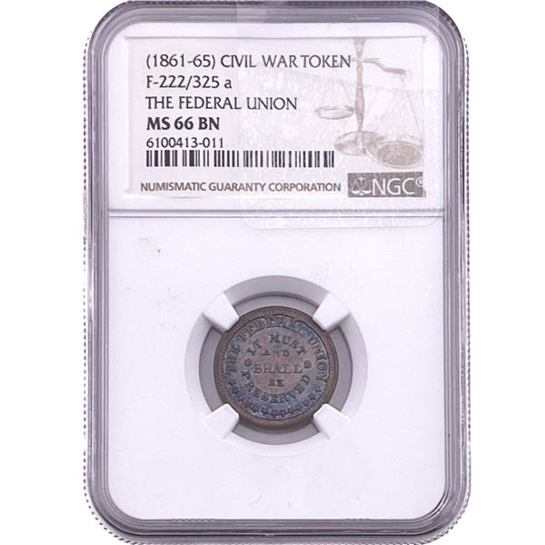 1861-65 Civil War Token The Federal Union NGC MS66 BN
