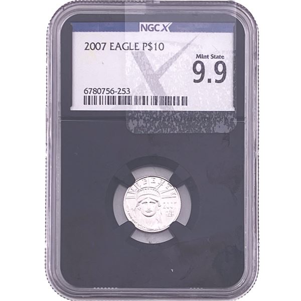 2007 $10 American Platinum Eagle 1/10 oz NGC