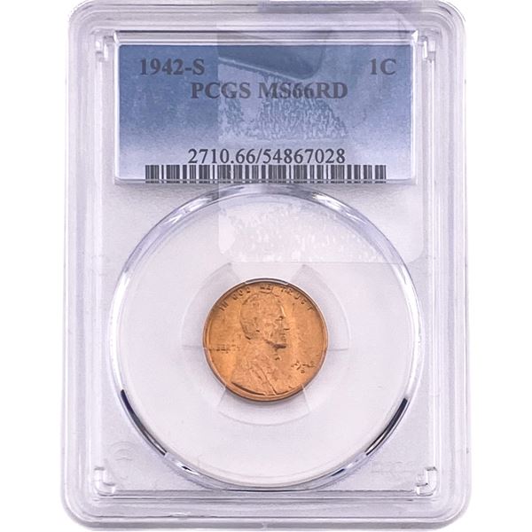 1942-S Wheat Cent PCGS MS66 RD