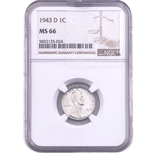 1943-D Wheat Cent NGC MS66