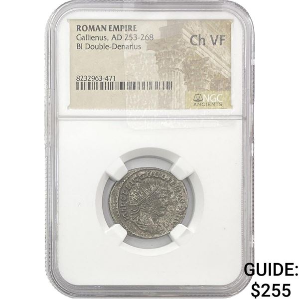 Roman Gallienus, AD 253-268 BI Double-Denarius NGC ChVF