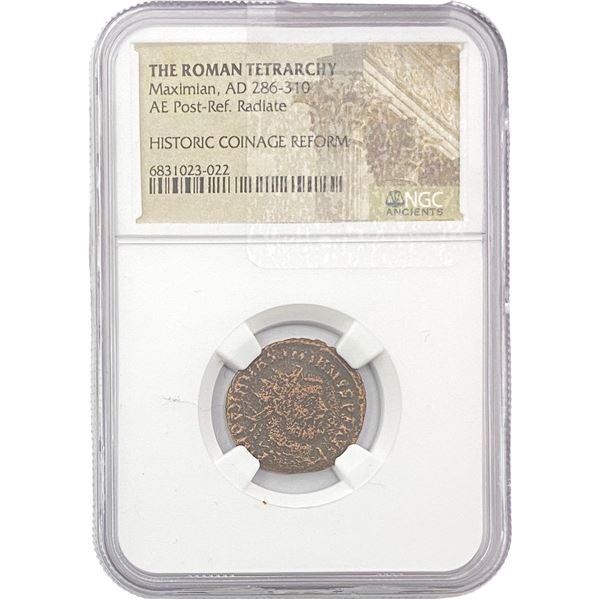 Roman Tetrachy Maximian, AD286-310 AE Post-Ref. NGC