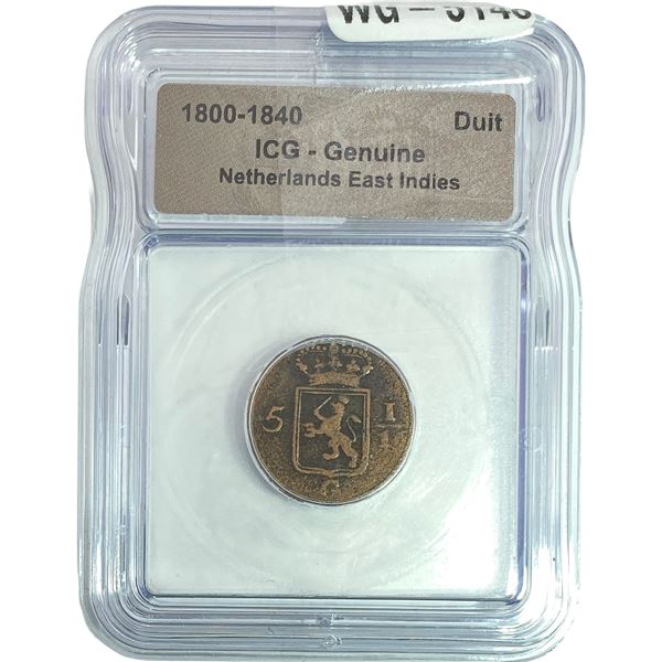 Netherlands East Indies Duit NGC Genuine