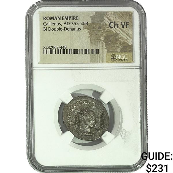 Roman Gallienus, AD 253-268 BI Double-Denarius NGC ChVF