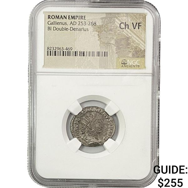Roman Gallienus, AD 253-268 BI Double-Denarius NGC ChVF