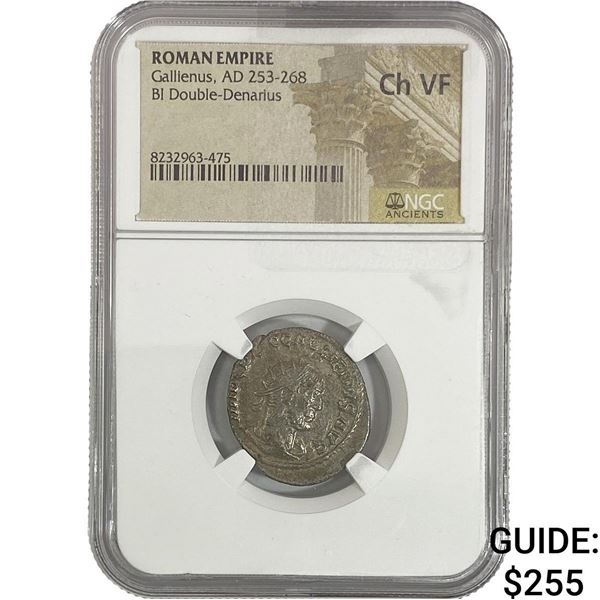 Roman Gallienus, AD 253-268 BI Double-Denarius NGC ChVF