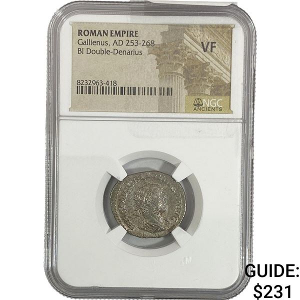 Roman Gallienus, AD 253-268 BI Double-Denarius NGC VF