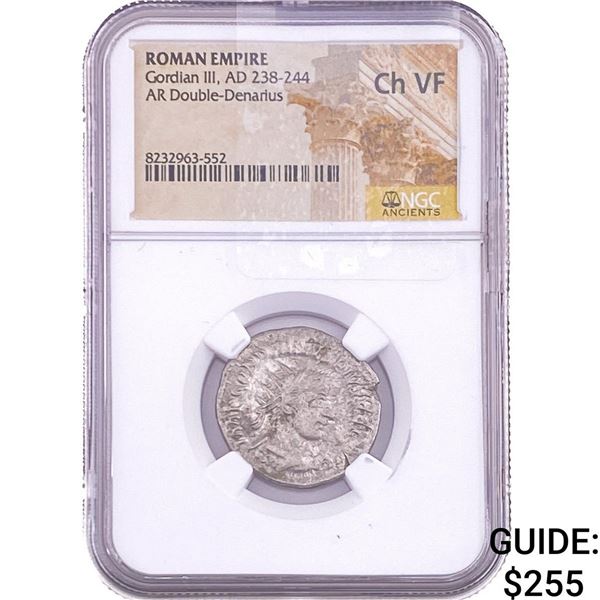 Roman Gordian III, AD 238-244 AR Double-Denarius NGC ChVF