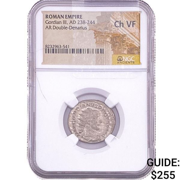 Roman Gordian III, AD 238-244 AR Double-Denarius NGC Ch VF
