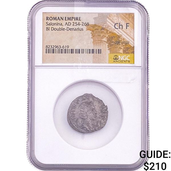 Roman Salonina, AD 254-268 BI Double-Denarius NGC ChF