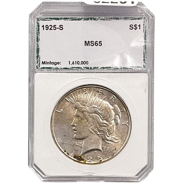 1925-S Silver Peace Dollar PCI MS65