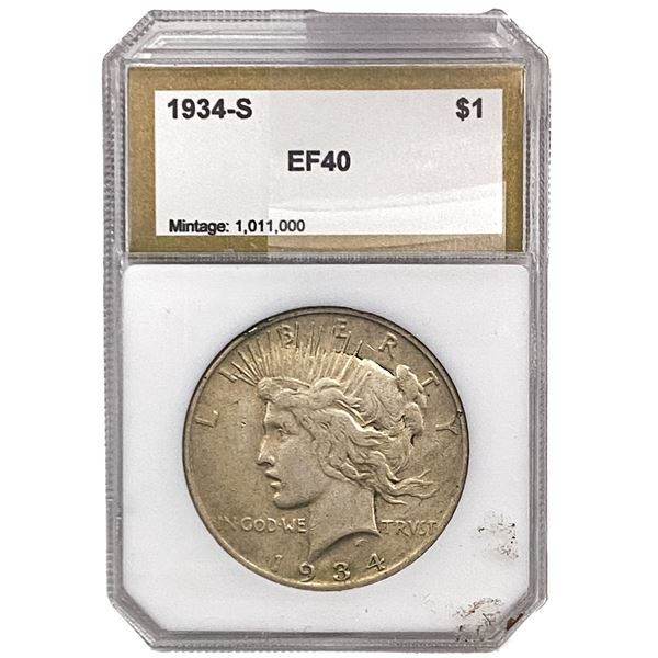 1934-S Silver Peace Dollar PCI EF40