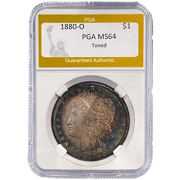 1880-O Morgan Silver Dollar PGA MS64