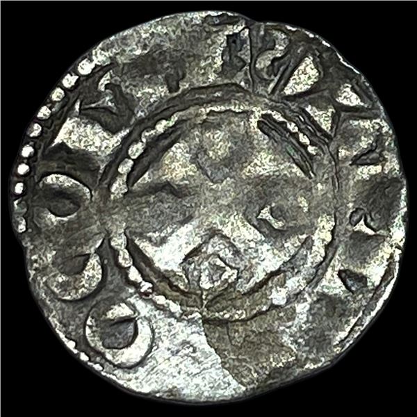 1100s Crusades France Anjou Silver Denier NEARLY UNCIRCULATED