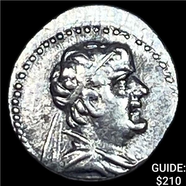 Bactria Eukratides I 170-145 BC Silver Obol CHOICE AU