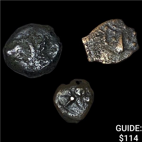 [3 Coins]Luke 21: 1-4 103-76 BC Widow's Mite NEARLY UNCIRCULATED