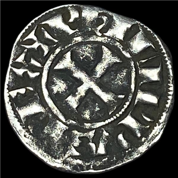 1297-1301 AD Frankish Greece Silver Denier NEARLY UNCIRCULATED