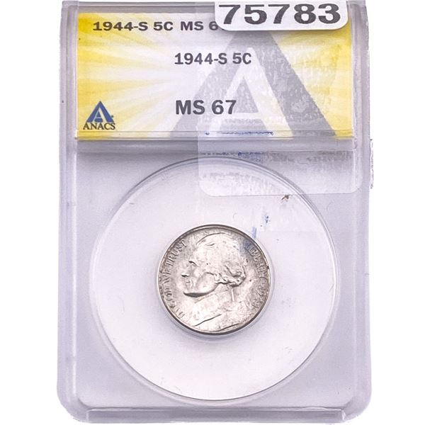 1944-S Jefferson Nickel ANACS MS67
