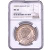 Image 1 : 1935  Canada $1 Sliver NGC MS65
