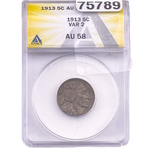 1913 Buffalo Nickel ANACS AU58