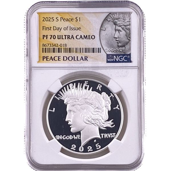 2025-S Silver Peace Dollar NGC PF70 Ultra Cameo