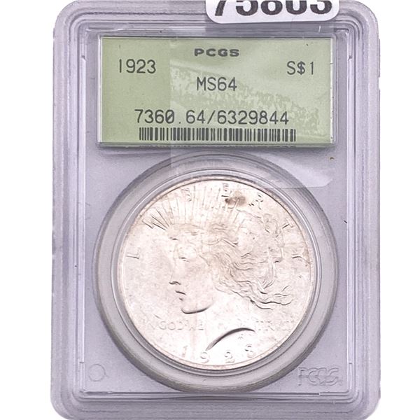 1923 Silver Peace Dollar PCGS MS64