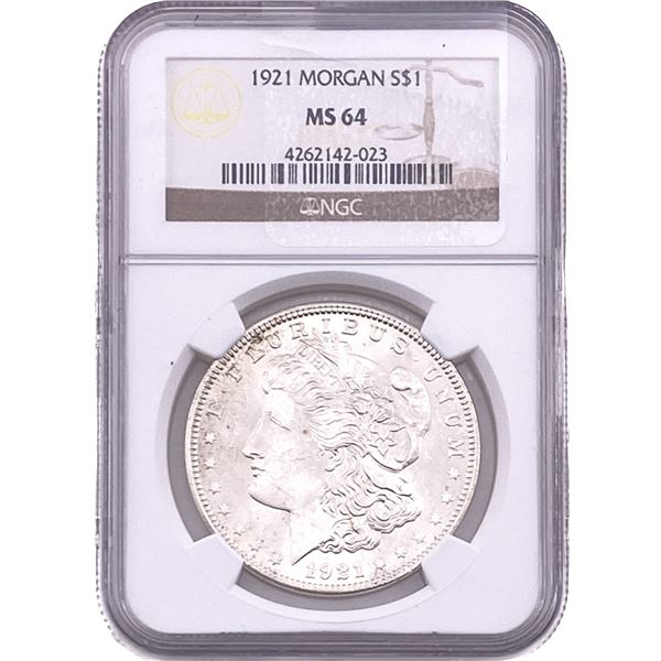 1921 Morgan Silver Dollar NGC MS64