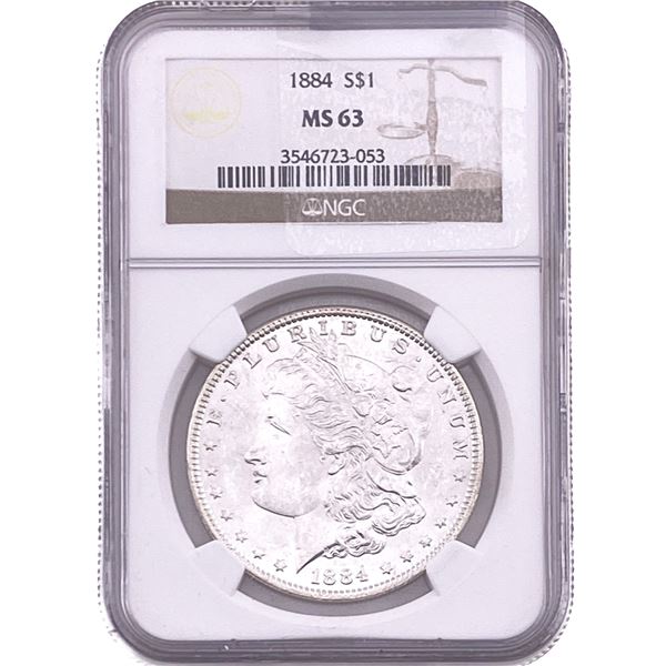 1884 Morgan Silver Dollar NGC MS63