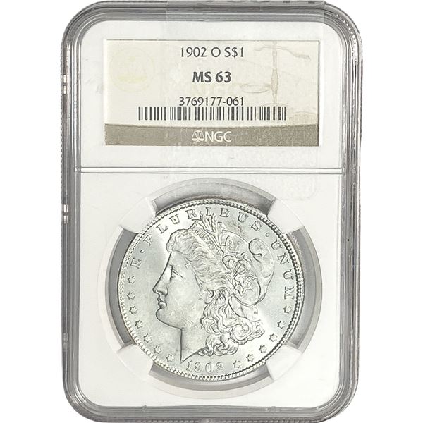 1902-O Morgan Silver Dollar NGC MS63