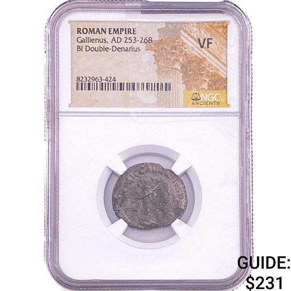 Roman Gallienus,AD 253-268 BI Double-Denarius NGC VF
