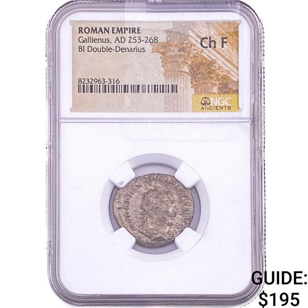 Roman Gallienus,AD 253-268 BI Double-Denarius NGC ChF