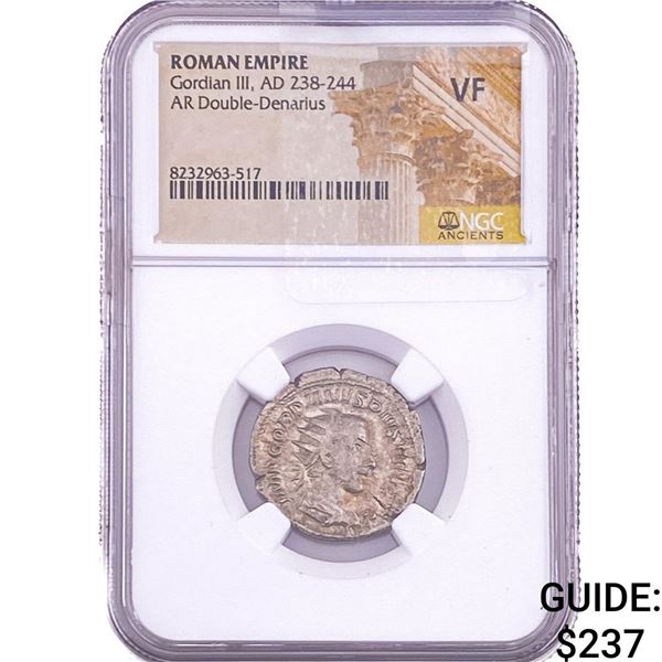 Roman Gordian III, AD 238-244 AR Double-Denarius NGC VF