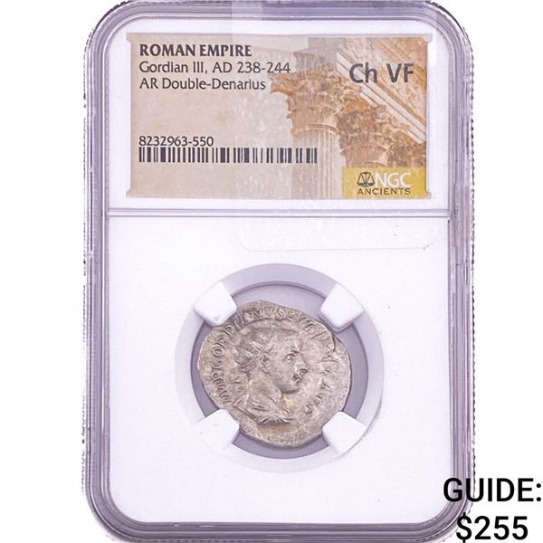Roman Gordian III, AD 238-244 AR Double-Denarius NGC ChVF