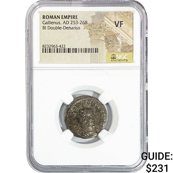 Roman Gallienus, AD 253-268 BI Double-Denarius NGC VF