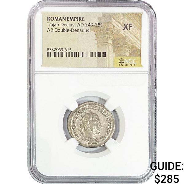 Roman Trajan Decius, AD 249-251 AR Double-Denarius NGC XF