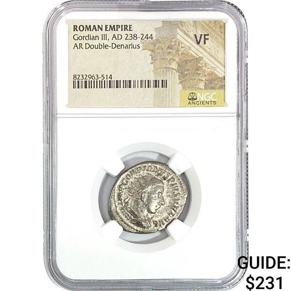 Roman Gordian III, AD 238-244 AR Double-Denarius NGC VF