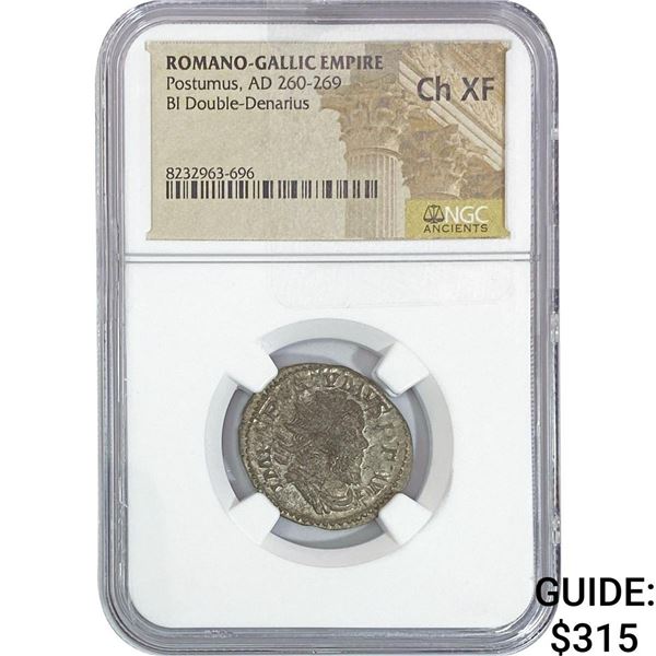 Romano-Gallic Postumus,AD260-269 BI Double-Den NGC ChXF