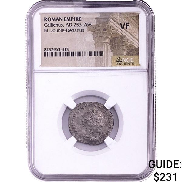 Roman Gallienus, AD 253-268 BI Double-Denarius NGC VF