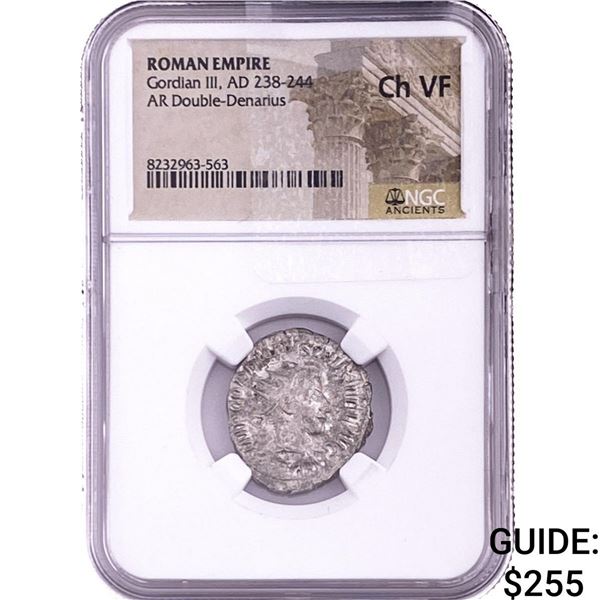 Roman Gordian III, AD 238-244 AR Double-Denarius NGC ChVF
