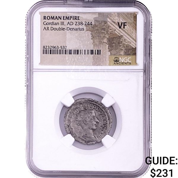 Roman Gordian III, AD 238-244 AR Double-Denarius NGC VF