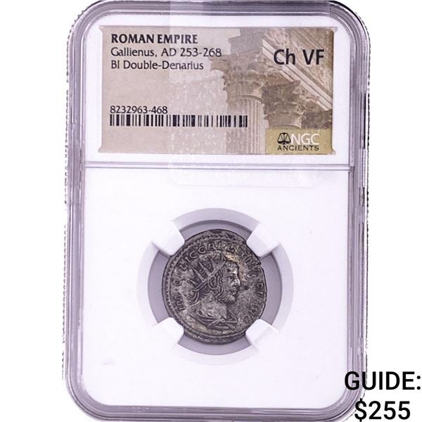 Roman Gallienus, AD 253-268 BI Double-Denarius NGC ChVF